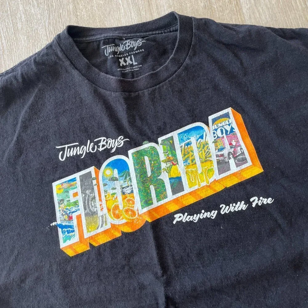 Rare! Unisex Jungle Boys Black Short Sleeve "Florida" Tshirt - XXL - Picture 2 of 5
